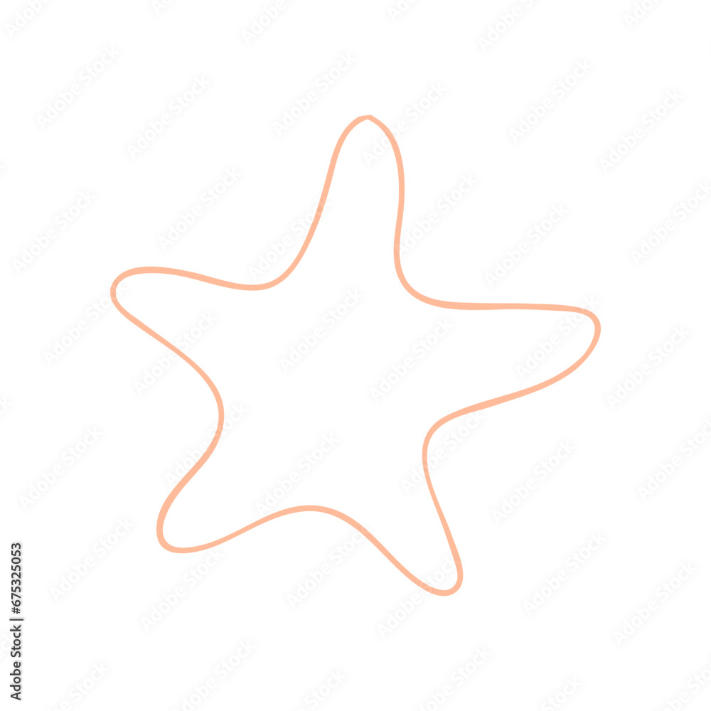 vector hand drawn orange star on white background. star shape icon vector hand drawn orange star on white background. star shape icon