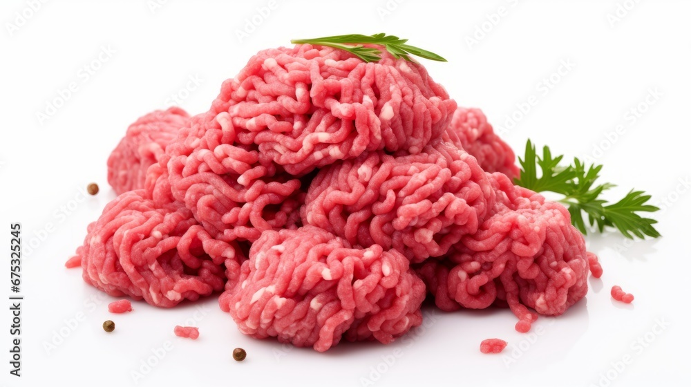 Fresh raw minced meat on white background Fresh raw minced meat on white background