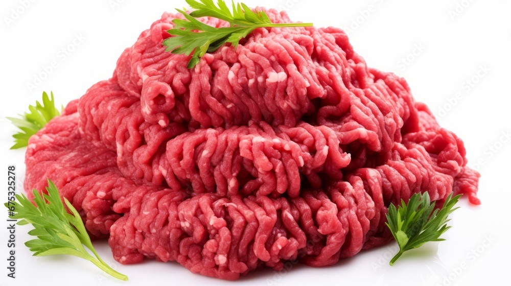 Fresh raw minced meat on white background Fresh raw minced meat on white background