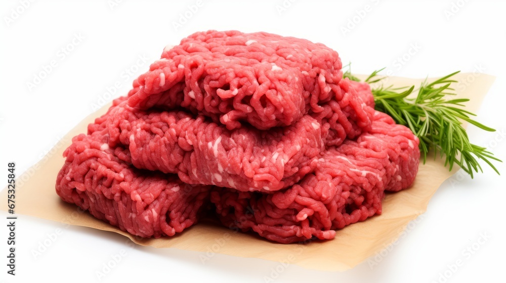Fresh raw minced meat on white background Fresh raw minced meat on white background