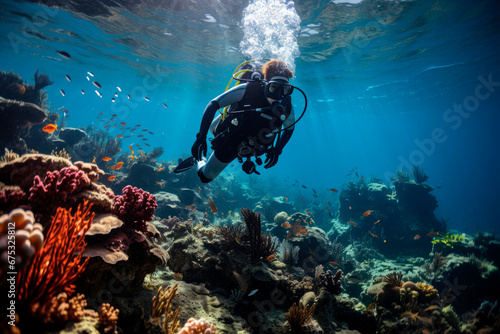 Wallpaper Mural Exploring Tropical Ocean Coral Reefs: Scuba Diving Adventures in Caribbean, Fiji, and Maldives. Underwater Wonders Torontodigital.ca