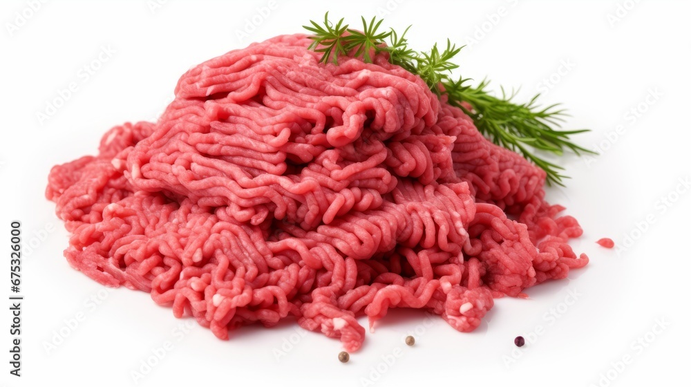 Fresh raw minced meat on white background Fresh raw minced meat on white background