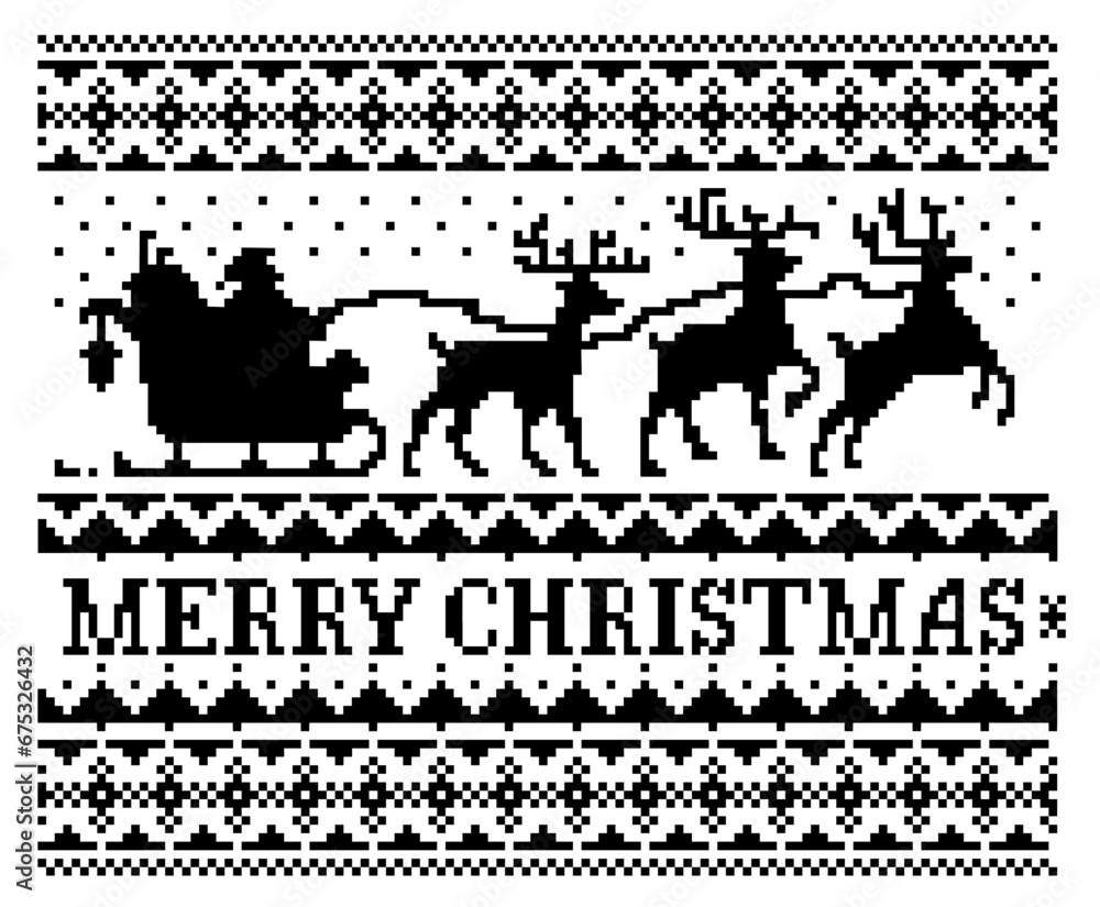 Christmas Pattern SVG, Pixel Christmas ornament SVG, Christmas Sweater SVG, Merry Christmas decor SVG