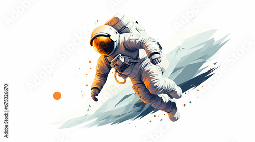 An icon of an astronaut in flat art style on a white background