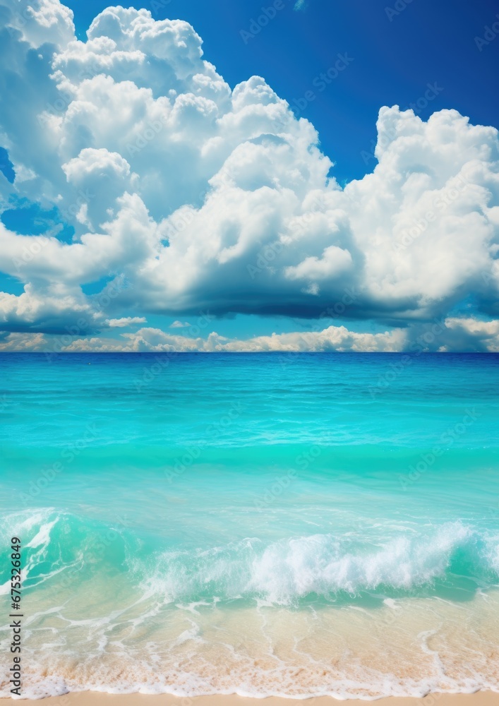 tropical beach background on sunny day