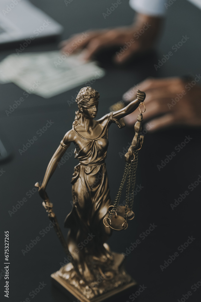 Customer service good cooperation, Consultation between a Businessman and Male lawyer or judge consult having team meeting with client, Law and Legal services concept. Customer service good cooperation, Consultation between a Businessman and Male lawyer or judge consult having team meeting with client, Law and Legal services concept.