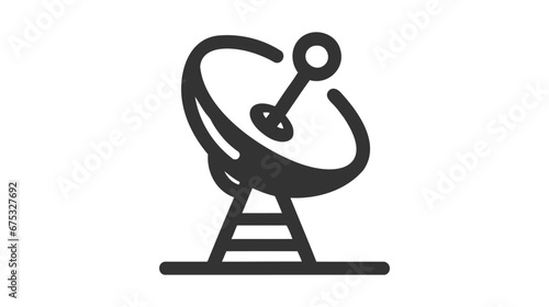 Black outlined vector illustration of a satellite dish