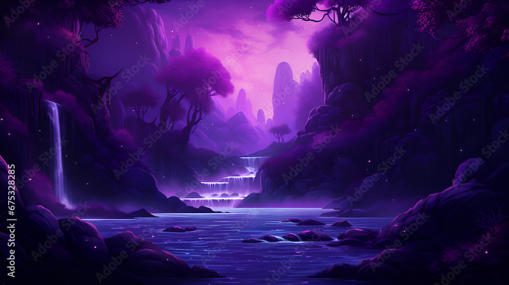 purple waterfall banner 