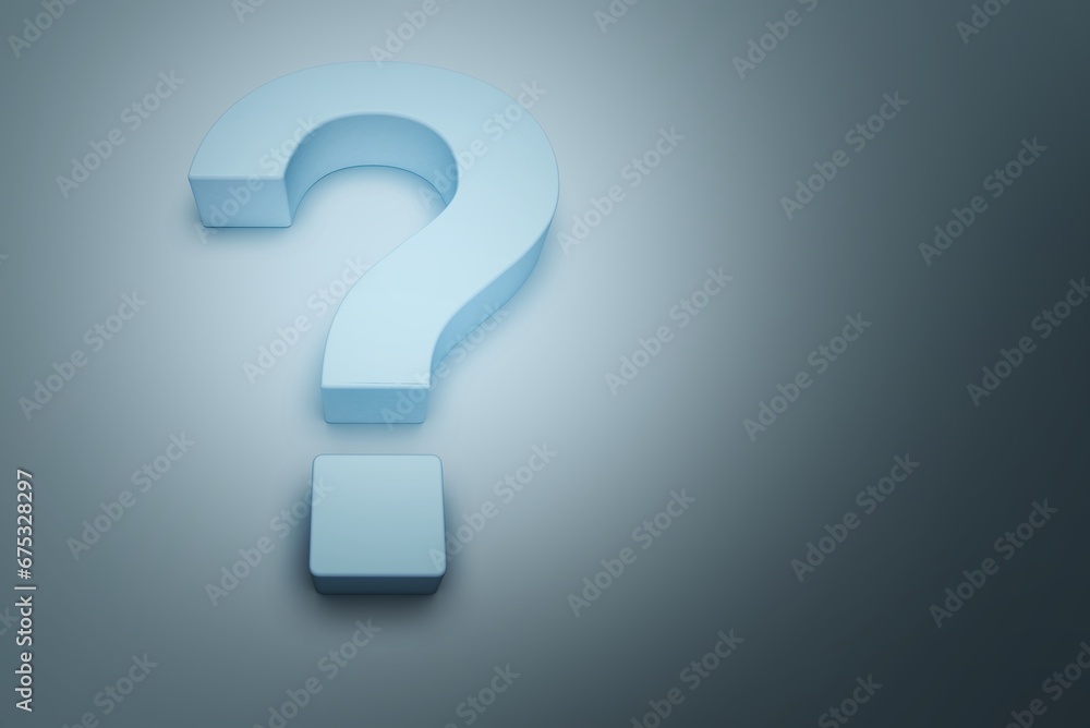 Blue big Question mark on wall background Blue big Question mark on wall background