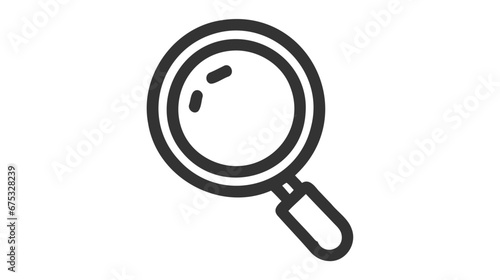 Magnifying glass or search icon, flat vector graphic on isolated background