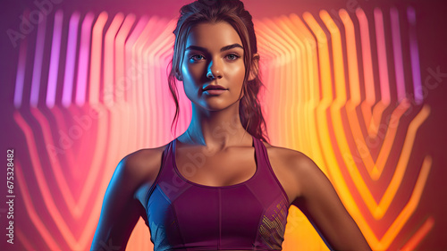 Glowing Fitness Model in Sports Attire