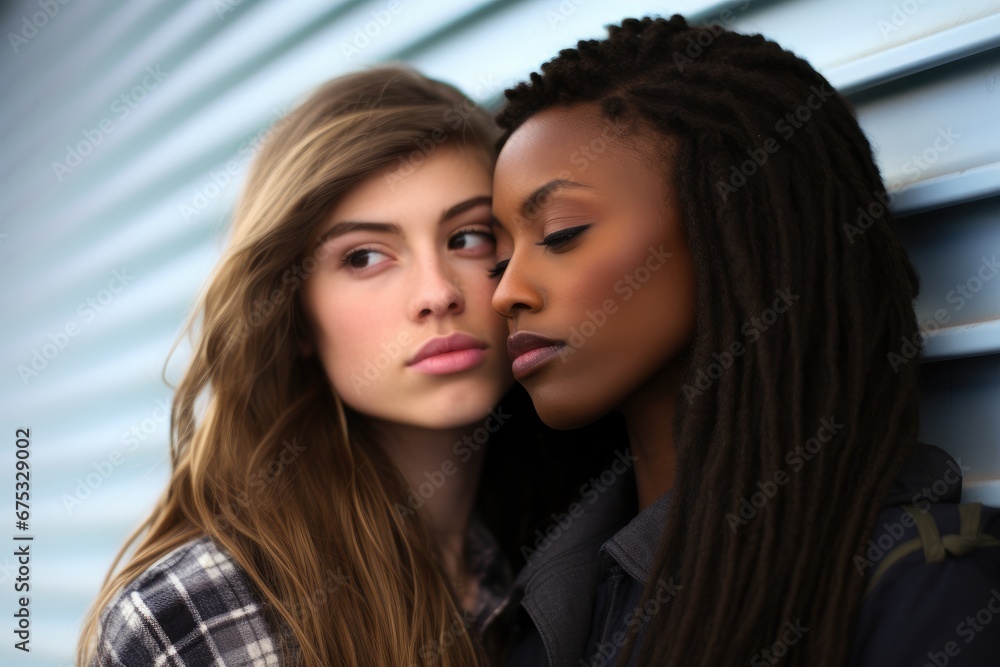 Interracial lesbian couple Interracial lesbian couple