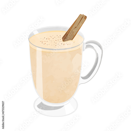 Cute eggnog drink illustration 03
