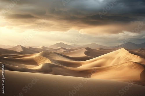 A captivating landscape with earthy tones and rolling dunes. Generative AI