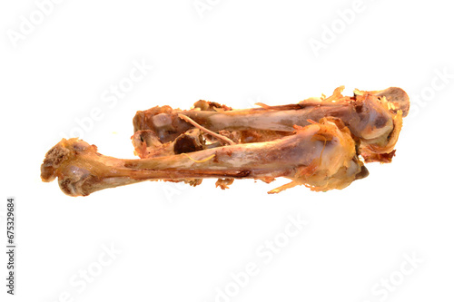 chicken bones isolated on white background