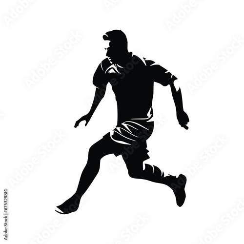 Black silhouette of football player, vector illustration isolated on a white background © llopter