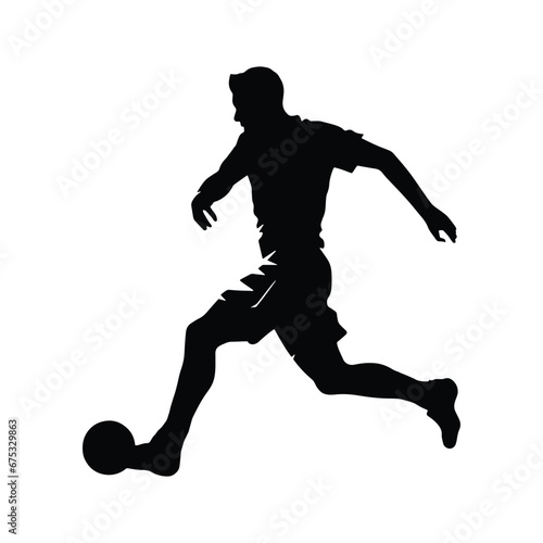 Black silhouette of football player  vector illustration isolated on a white background
