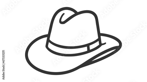 cowboy hat icon, vector cowboy hat silhouette, retro western fashion hat illustration photo