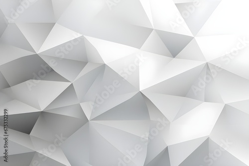 White abstract polygonal background. Low poly style. Vector illustration © 沈 建亨