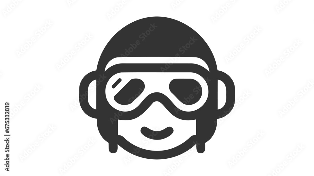 Pilot Helmet Icon. Airforce, Army Symbol - Vector Pilot Helmet Icon. Airforce, Army Symbol - Vector