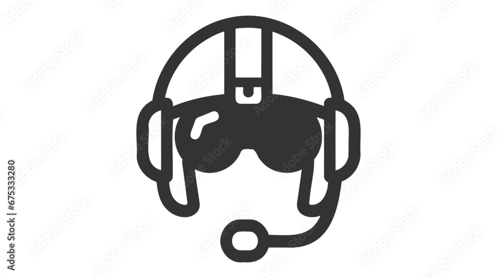Pilot Helmet Icon. Airforce, Army Symbol - Vector Pilot Helmet Icon. Airforce, Army Symbol - Vector
