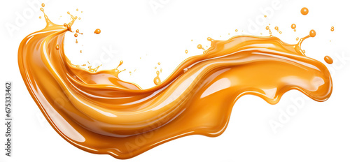 Delicious caramel splash cut out photo