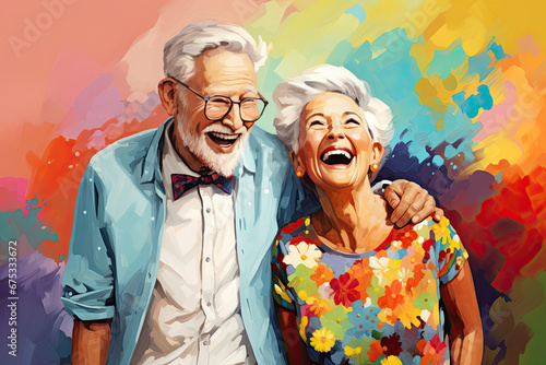 Smiling senior couple celebrates their anniversary. Portrait of a senior couple. Portrait of active senior couple smiling. Happy in their retirement. Portrait of lovely senior couple