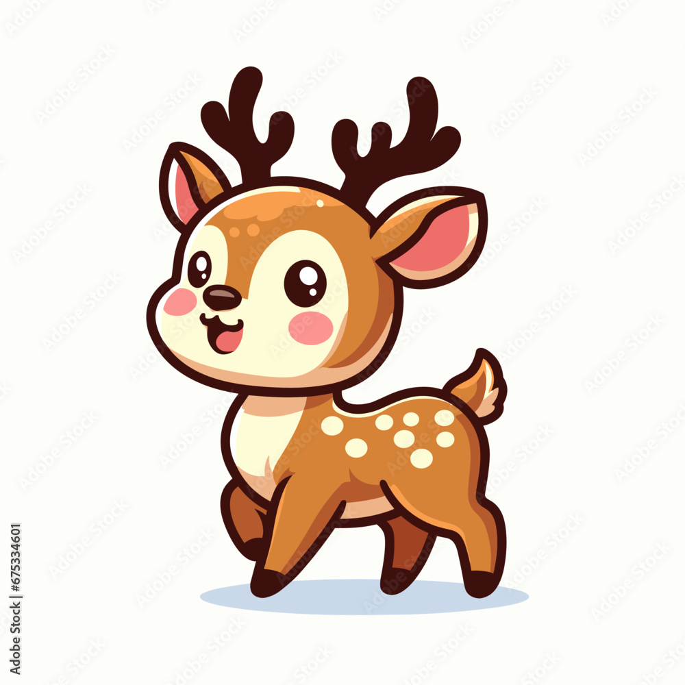 Cute deer animal cartoon Illustration