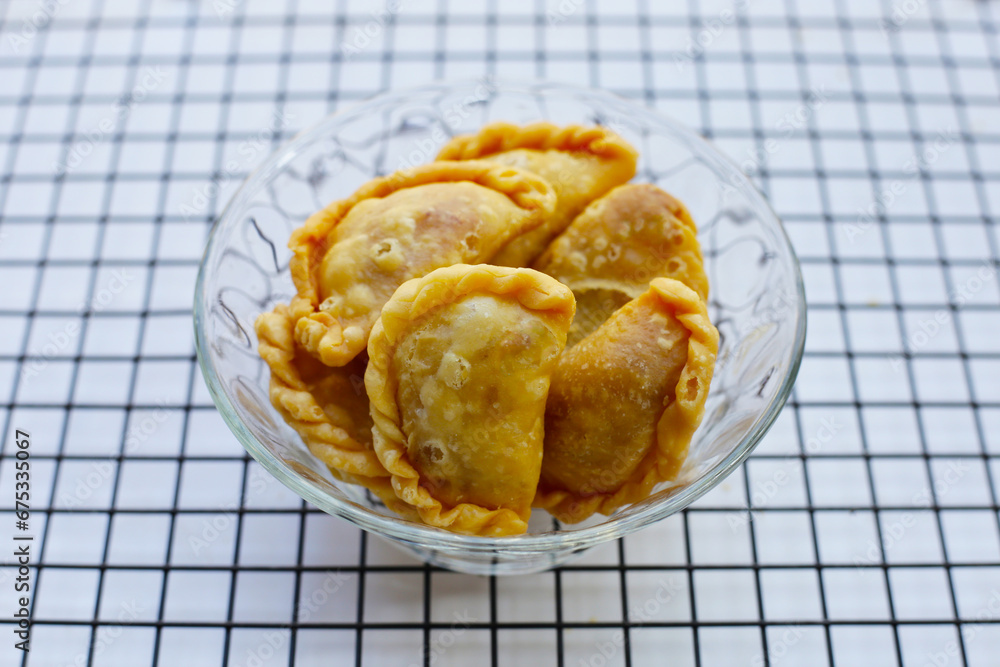 Mini curry puff. Thai dessert