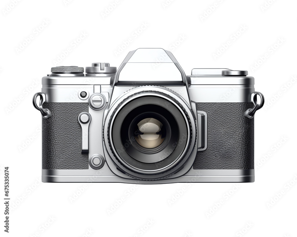 old camera isolated on white. File png