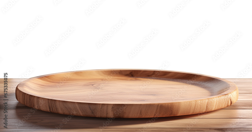 wooden board on a wooden countertop. On a transparent background
