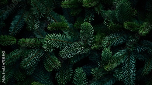 Green fir tree macro winter texture background. © Premium_art