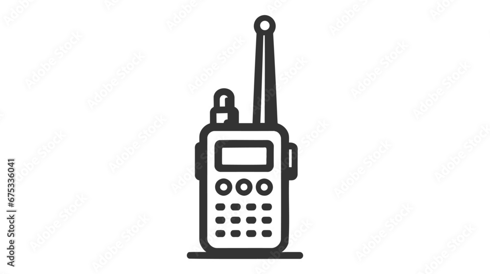 walkie talkie icon. Line Art Style Design Isolated On White Background walkie talkie icon. Line Art Style Design Isolated On White Background