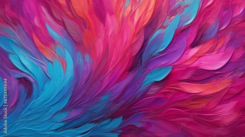 Vibrant strokes of magenta and turquoise create a captivating abstract pattern Vibrant strokes of magenta and turquoise create a captivating abstract pattern