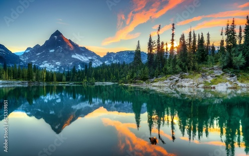 Beautiful Landscape View With Reflection In Water