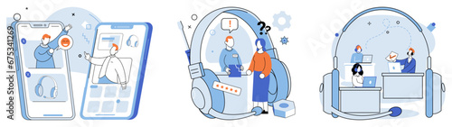 Customer care. Vector illustration. Trust is foundation strong customer care relationship Offering aid and assistance to customers is core objective customer care A customer care assistant is trained