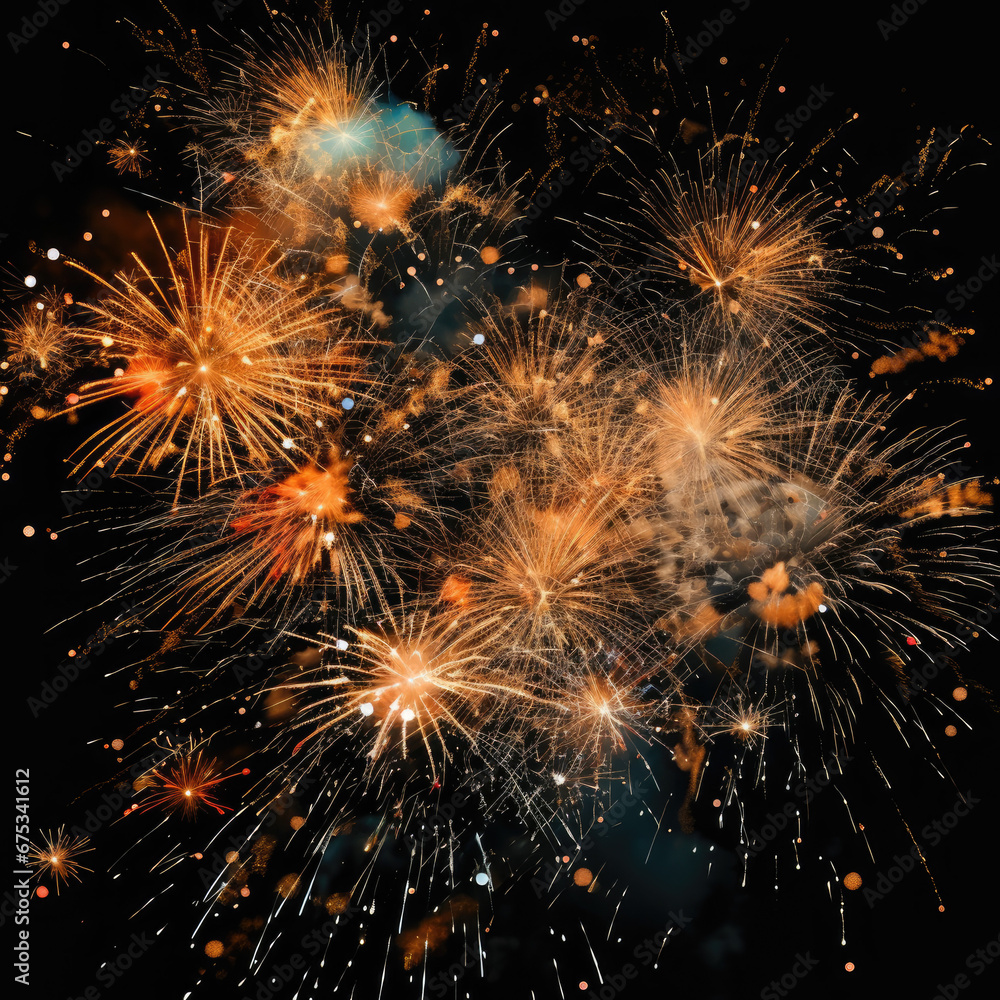 Naklejka premium abstract fireworks background and space.