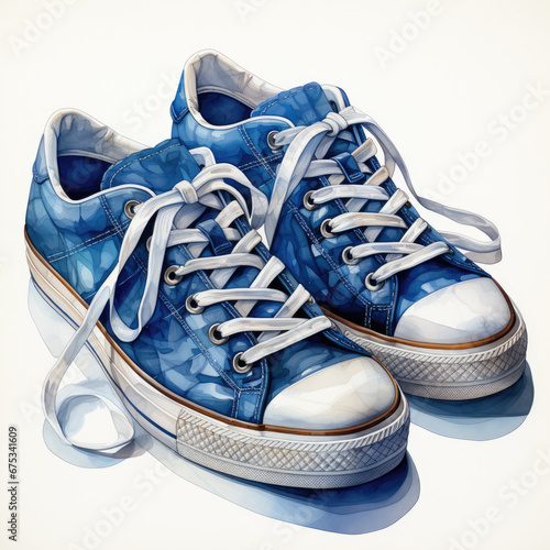 watercolor Casual Shoe clipart, Generative Ai