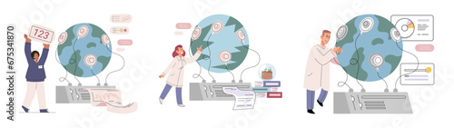 Science. Vector illustration. The structure scientific research involves hypothesis formulation and testing Research is systematic process gathering information and analyzing data The investigation