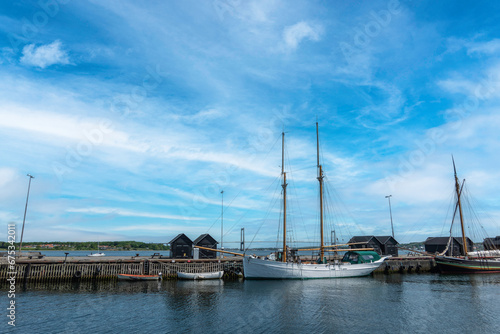Old harbour in Middelfat on Funenm in Denmark