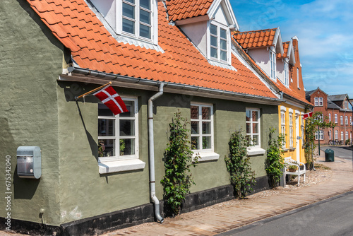 Vintage old homes in Middelfart in Denmark