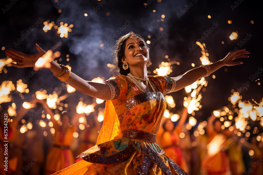 Joyous and lively dance performances that often take place during Diwali celebrations 