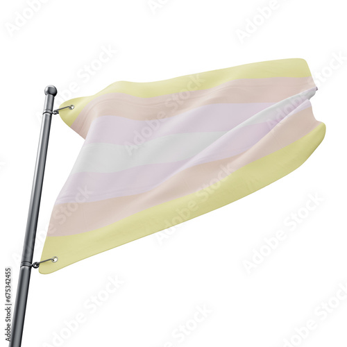 3D flag of the Pangender pride with transparent background photo