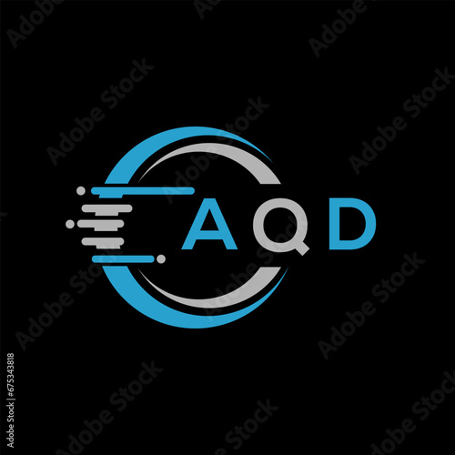 AQD letter logo abstract design. AQD unique design, AQD letter logo design on black background. AQD creative initials letter logo concept. AQD letter design.AQD
 photo
