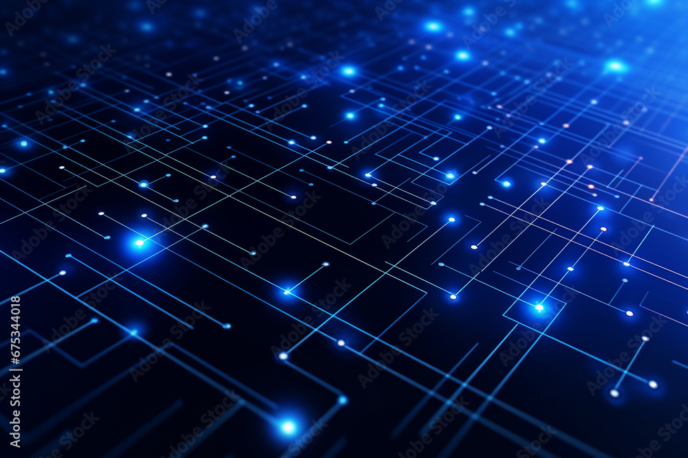 Obraz premium Abstract technology digital line electronic network data innovation concept background.