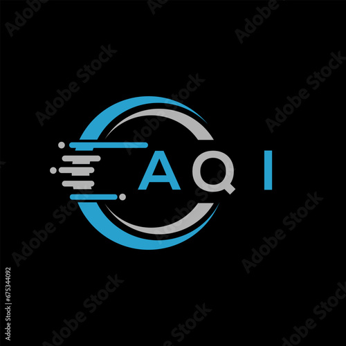 AQI letter logo abstract design. AQI unique design, AQI letter logo design on black background. AQI creative initials letter logo concept. AQI letter design.AQI

