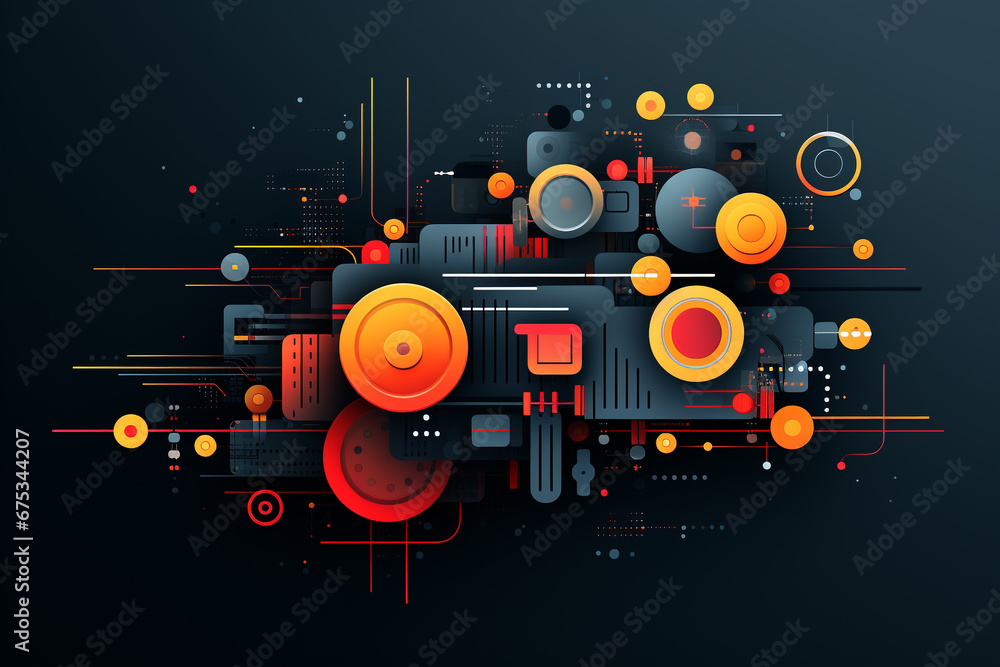 Abstract technology digital line electronic network data innovation concept background.