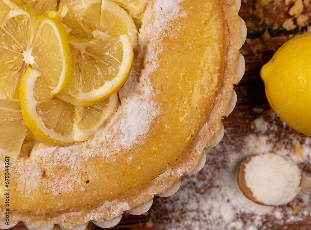 Lemon Pie Cake Closeup