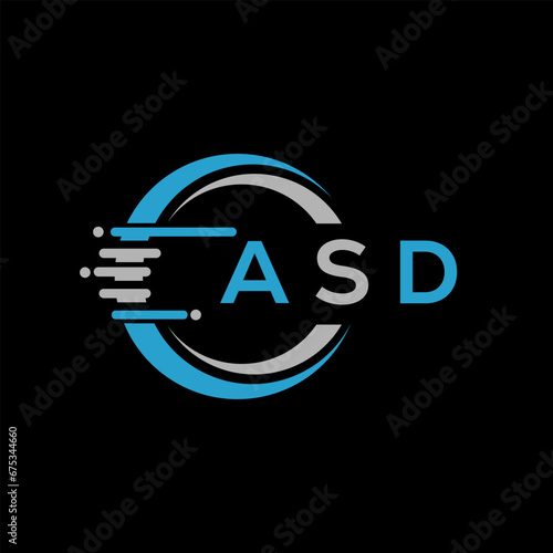 ASD letter logo abstract design. ASD unique design, ASD letter logo design on black background. ASD creative initials letter logo concept. ASD letter design.ASD
