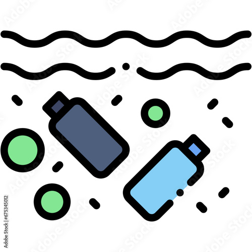 Vector Icon Contamination, Plastic, Wastes, Evaporation, Toxicity, Water